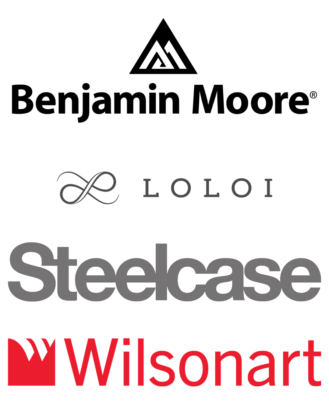 Benjamin Moore Loloi steelcase wilsonart